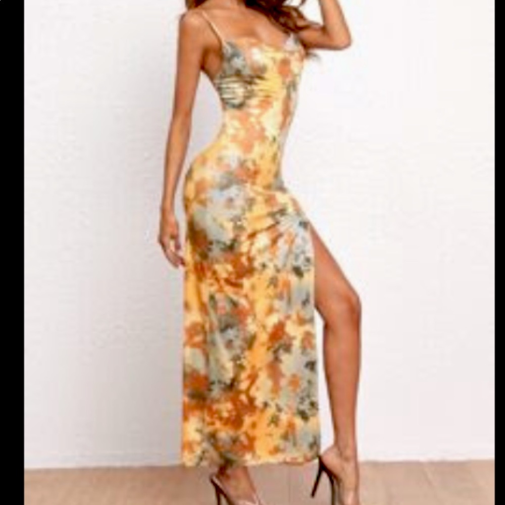 High thigh split Tie Dye Dress
